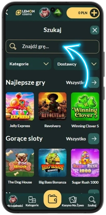 Wybór gier w Lemon Casino